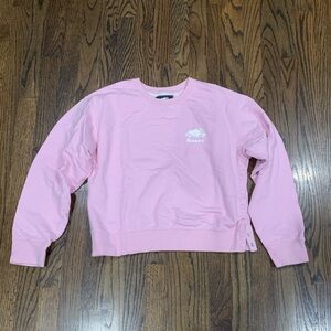 Like New Roots Pink Crewneck Sweatshirt with Side Buttons Pink Women’s Small